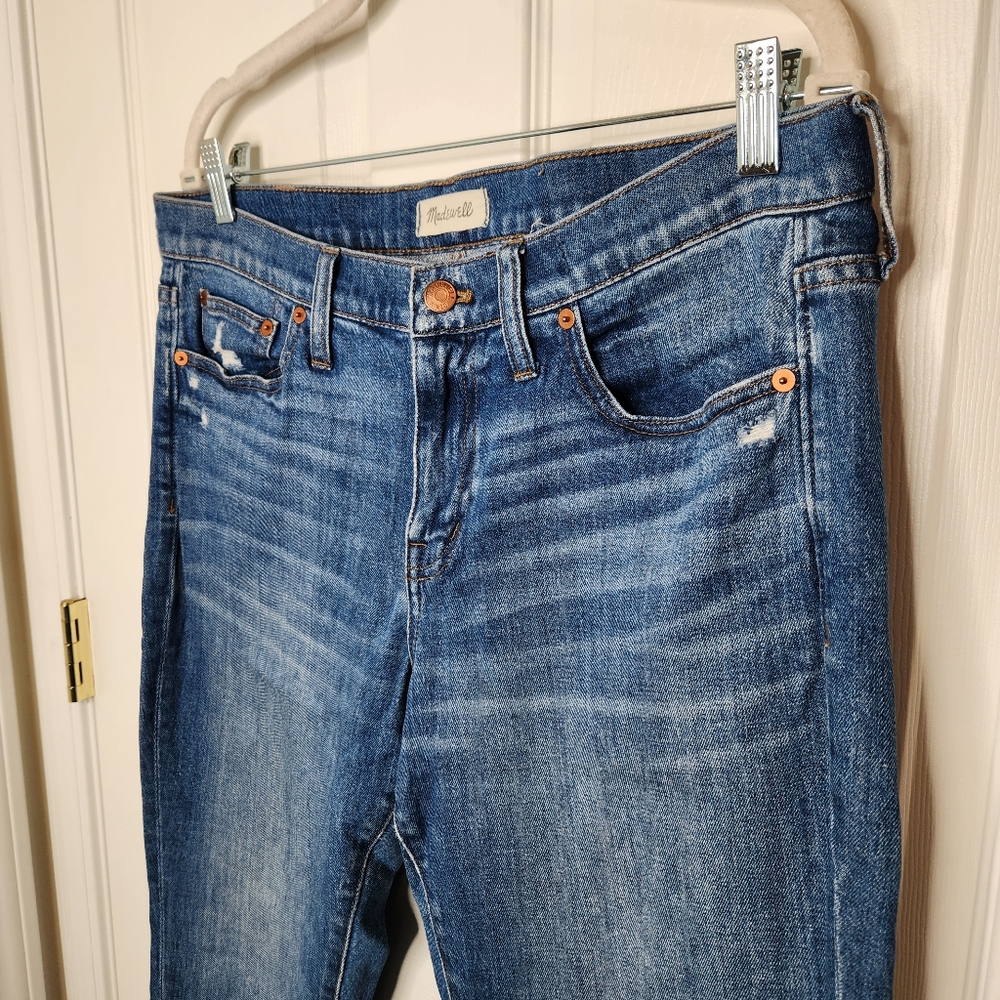 Madewell Slim Boyjean Size 30 Medium Wash Lighly Distressed - Picture 5 of 15